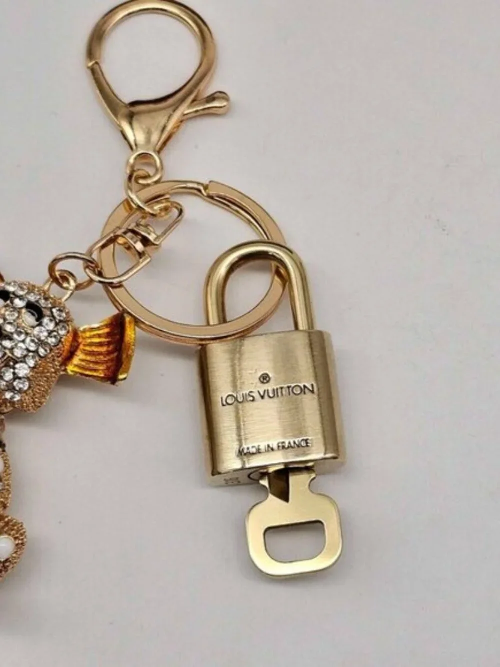 Authentic Louis Vuitton Gold Lock & Key ✨ Bag Charm Unbranded Dog Keychain